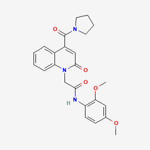 molecular formula C24H25N3O5 B11222588 N-(2,4-dimethoxyphenyl)-2-[2-oxo-4-(pyrrolidin-1-ylcarbonyl)quinolin-1(2H)-yl]acetamide 