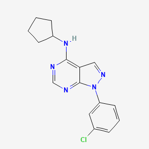molecular formula C16H16ClN5 B11222615 1-(3-chlorophenyl)-N-cyclopentyl-1H-pyrazolo[3,4-d]pyrimidin-4-amine 