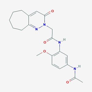 molecular formula C20H24N4O4 B11222660 N-[5-(acetylamino)-2-methoxyphenyl]-2-(3-oxo-3,5,6,7,8,9-hexahydro-2H-cyclohepta[c]pyridazin-2-yl)acetamide 