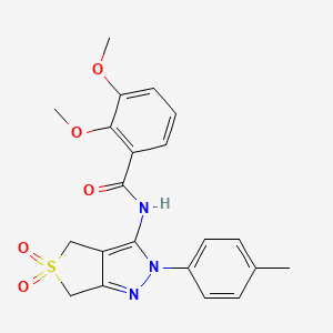 molecular formula C21H21N3O5S B11222670 N-(5,5-dioxido-2-(p-tolyl)-4,6-dihydro-2H-thieno[3,4-c]pyrazol-3-yl)-2,3-dimethoxybenzamide 