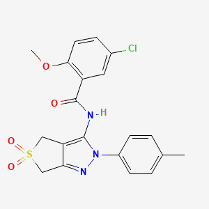 molecular formula C20H18ClN3O4S B11222872 5-chloro-N-(5,5-dioxido-2-(p-tolyl)-4,6-dihydro-2H-thieno[3,4-c]pyrazol-3-yl)-2-methoxybenzamide 