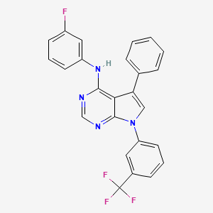 molecular formula C25H16F4N4 B11222981 N-(3-fluorophenyl)-5-phenyl-7-[3-(trifluoromethyl)phenyl]-7H-pyrrolo[2,3-d]pyrimidin-4-amine 