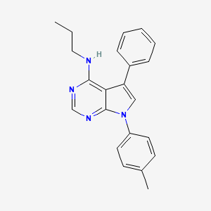 molecular formula C22H22N4 B11223034 7-(4-methylphenyl)-5-phenyl-N-propylpyrrolo[2,3-d]pyrimidin-4-amine 