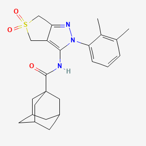 molecular formula C24H29N3O3S B11223111 N-[2-(2,3-Dimethylphenyl)-5,5-dioxido-2,6-dihydro-4H-thieno[3,4-C]pyrazol-3-YL]-1-adamantanecarboxamide 