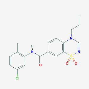 molecular formula C18H18ClN3O3S B11223176 N-(5-chloro-2-methylphenyl)-4-propyl-4H-1,2,4-benzothiadiazine-7-carboxamide 1,1-dioxide 