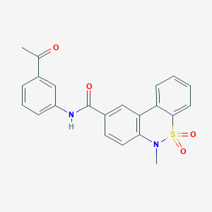 molecular formula C22H18N2O4S B11223373 N-(3-acetylphenyl)-6-methyl-6H-dibenzo[c,e][1,2]thiazine-9-carboxamide 5,5-dioxide 