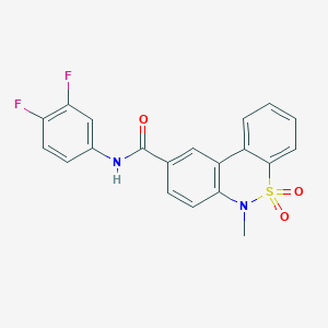 molecular formula C20H14F2N2O3S B11223379 N-(3,4-difluorophenyl)-6-methyl-6H-dibenzo[c,e][1,2]thiazine-9-carboxamide 5,5-dioxide 