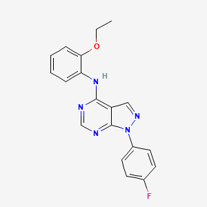 molecular formula C19H16FN5O B11223387 N-(2-ethoxyphenyl)-1-(4-fluorophenyl)-1H-pyrazolo[3,4-d]pyrimidin-4-amine 