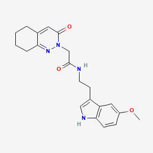 molecular formula C21H24N4O3 B11223418 N-[2-(5-methoxy-1H-indol-3-yl)ethyl]-2-(3-oxo-5,6,7,8-tetrahydrocinnolin-2(3H)-yl)acetamide 