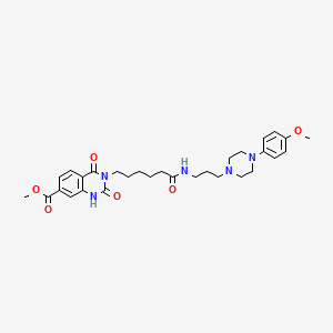 molecular formula C30H39N5O6 B11223454 Methyl 3-(6-((3-(4-(4-methoxyphenyl)piperazin-1-yl)propyl)amino)-6-oxohexyl)-2,4-dioxo-1,2,3,4-tetrahydroquinazoline-7-carboxylate 