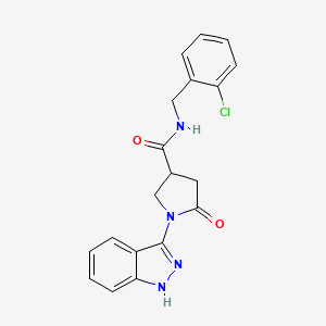 molecular formula C19H17ClN4O2 B11223456 N-(2-chlorobenzyl)-1-(2H-indazol-3-yl)-5-oxopyrrolidine-3-carboxamide 