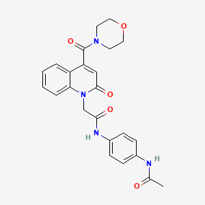 molecular formula C24H24N4O5 B11223489 N-[4-(acetylamino)phenyl]-2-[4-(morpholin-4-ylcarbonyl)-2-oxoquinolin-1(2H)-yl]acetamide 