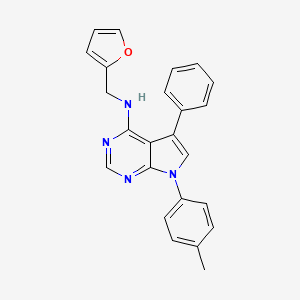 molecular formula C24H20N4O B11223529 N-(furan-2-ylmethyl)-7-(4-methylphenyl)-5-phenyl-7H-pyrrolo[2,3-d]pyrimidin-4-amine 