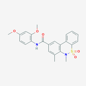 molecular formula C23H22N2O5S B11223532 N-(2,4-dimethoxyphenyl)-6,7-dimethyl-6H-dibenzo[c,e][1,2]thiazine-9-carboxamide 5,5-dioxide 