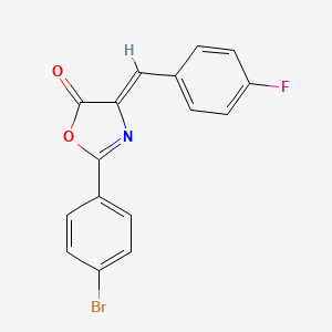 molecular formula C16H9BrFNO2 B11223663 5(4H)-oxazolone, 2-(4-bromophenyl)-4-[(4-fluorophenyl)methylene]-, (4Z)- 