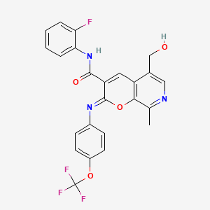 molecular formula C24H17F4N3O4 B11223805 N-(2-fluorophenyl)-5-(hydroxymethyl)-8-methyl-2-[4-(trifluoromethoxy)phenyl]iminopyrano[2,3-c]pyridine-3-carboxamide CAS No. 6782-85-0