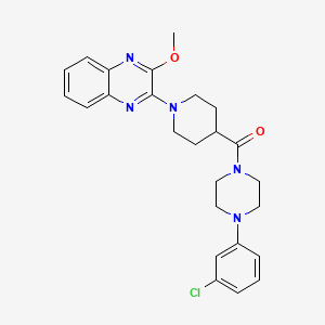 molecular formula C25H28ClN5O2 B11223821 2-{4-[4-(3-Chlorophenyl)piperazine-1-carbonyl]piperidin-1-YL}-3-methoxyquinoxaline 
