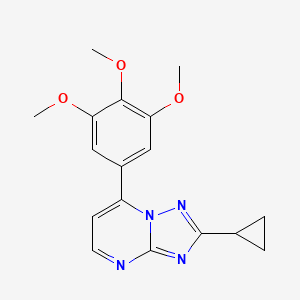 molecular formula C17H18N4O3 B11223909 2-Cyclopropyl-7-(3,4,5-trimethoxyphenyl)[1,2,4]triazolo[1,5-a]pyrimidine 