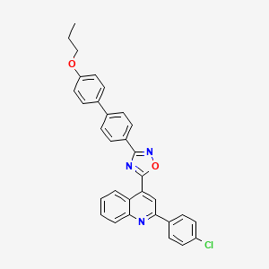 molecular formula C32H24ClN3O2 B11223923 2-(4-Chlorophenyl)-4-[3-(4'-propoxybiphenyl-4-yl)-1,2,4-oxadiazol-5-yl]quinoline 
