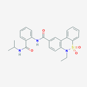 molecular formula C25H25N3O4S B11223934 6-Ethyl-N-[2-(isopropylcarbamoyl)phenyl]-6H-dibenzo[C,E][1,2]thiazine-9-carboxamide 5,5-dioxide 