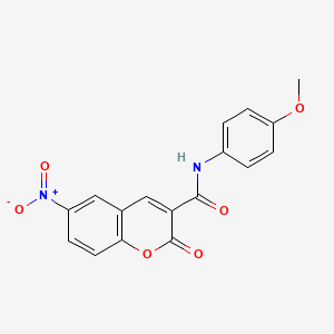 molecular formula C17H12N2O6 B11224026 N-(4-methoxyphenyl)-6-nitro-2-oxo-2H-chromene-3-carboxamide 
