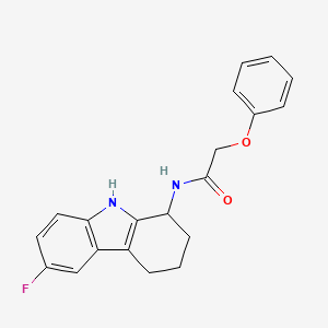 molecular formula C20H19FN2O2 B11224298 N-(6-fluoro-2,3,4,9-tetrahydro-1H-carbazol-1-yl)-2-phenoxyacetamide 