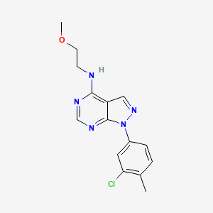 molecular formula C15H16ClN5O B11224306 1-(3-chloro-4-methylphenyl)-N-(2-methoxyethyl)-1H-pyrazolo[3,4-d]pyrimidin-4-amine 