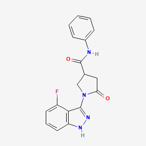 molecular formula C18H15FN4O2 B11224331 1-(4-fluoro-1H-indazol-3-yl)-5-oxo-N-phenylpyrrolidine-3-carboxamide 
