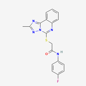 molecular formula C18H14FN5OS B11224446 N-(4-fluorophenyl)-2-[(2-methyl[1,2,4]triazolo[1,5-c]quinazolin-5-yl)sulfanyl]acetamide 
