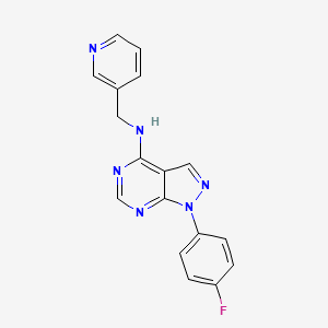 molecular formula C17H13FN6 B11224505 1-(4-fluorophenyl)-N-(pyridin-3-ylmethyl)pyrazolo[3,4-d]pyrimidin-4-amine 