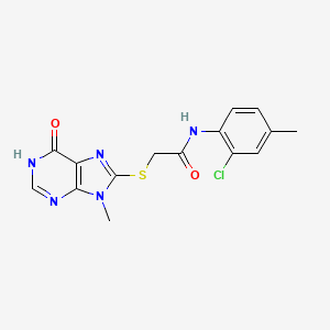 molecular formula C15H14ClN5O2S B11224530 N-(2-chloro-4-methylphenyl)-2-[(9-methyl-6-oxo-6,9-dihydro-1H-purin-8-yl)sulfanyl]acetamide 