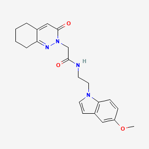 molecular formula C21H24N4O3 B11224675 N-[2-(5-methoxy-1H-indol-1-yl)ethyl]-2-(3-oxo-5,6,7,8-tetrahydrocinnolin-2(3H)-yl)acetamide 