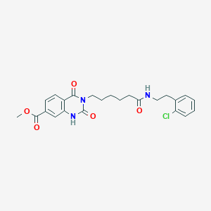 molecular formula C24H26ClN3O5 B11224705 methyl 3-[6-[2-(2-chlorophenyl)ethylamino]-6-oxohexyl]-2,4-dioxo-1H-quinazoline-7-carboxylate 