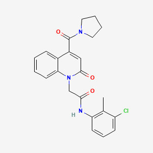 molecular formula C23H22ClN3O3 B11224745 N-(3-chloro-2-methylphenyl)-2-[2-oxo-4-(pyrrolidin-1-ylcarbonyl)quinolin-1(2H)-yl]acetamide 