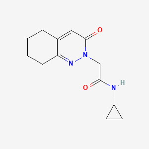 molecular formula C13H17N3O2 B11224782 N-cyclopropyl-2-(3-oxo-5,6,7,8-tetrahydrocinnolin-2(3H)-yl)acetamide 