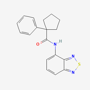 molecular formula C18H17N3OS B11224823 N-(2,1,3-benzothiadiazol-4-yl)-1-phenylcyclopentanecarboxamide 
