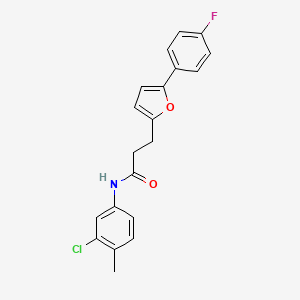 molecular formula C20H17ClFNO2 B11224865 N-(3-chloro-4-methylphenyl)-3-[5-(4-fluorophenyl)furan-2-yl]propanamide 