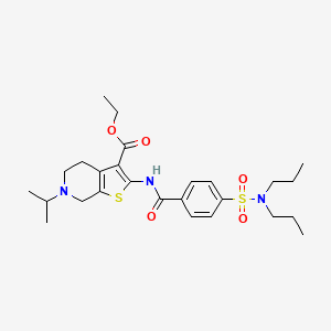molecular formula C26H37N3O5S2 B11224952 ethyl 2-(4-(N,N-dipropylsulfamoyl)benzamido)-6-isopropyl-4,5,6,7-tetrahydrothieno[2,3-c]pyridine-3-carboxylate 