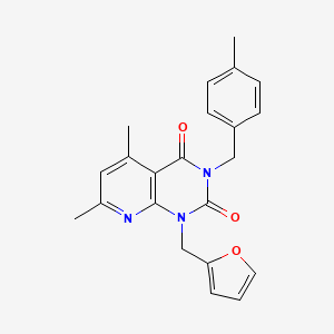 molecular formula C22H21N3O3 B11224965 1-(furan-2-ylmethyl)-5,7-dimethyl-3-(4-methylbenzyl)pyrido[2,3-d]pyrimidine-2,4(1H,3H)-dione 
