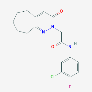 molecular formula C17H17ClFN3O2 B11225044 N-(3-chloro-4-fluorophenyl)-2-(3-oxo-3,5,6,7,8,9-hexahydro-2H-cyclohepta[c]pyridazin-2-yl)acetamide 