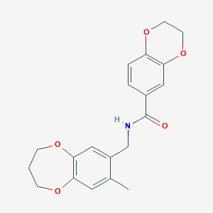 molecular formula C20H21NO5 B11225070 N-[(8-methyl-3,4-dihydro-2H-1,5-benzodioxepin-7-yl)methyl]-2,3-dihydro-1,4-benzodioxine-6-carboxamide 