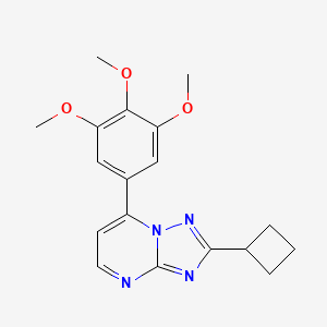 molecular formula C18H20N4O3 B11225145 2-Cyclobutyl-7-(3,4,5-trimethoxyphenyl)[1,2,4]triazolo[1,5-a]pyrimidine 