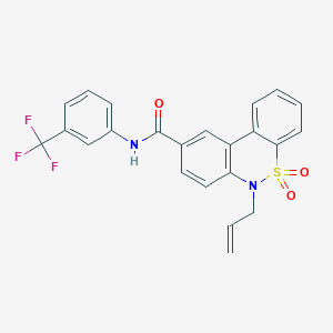 molecular formula C23H17F3N2O3S B11225170 6-allyl-N-[3-(trifluoromethyl)phenyl]-6H-dibenzo[c,e][1,2]thiazine-9-carboxamide 5,5-dioxide 