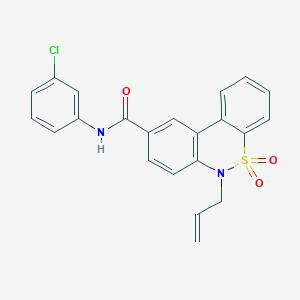 molecular formula C22H17ClN2O3S B11225177 6-allyl-N-(3-chlorophenyl)-6H-dibenzo[c,e][1,2]thiazine-9-carboxamide 5,5-dioxide 