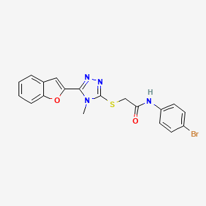 molecular formula C19H15BrN4O2S B11225184 2-{[5-(1-benzofuran-2-yl)-4-methyl-4H-1,2,4-triazol-3-yl]sulfanyl}-N-(4-bromophenyl)acetamide 