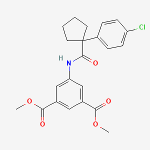 molecular formula C22H22ClNO5 B11225316 Dimethyl 5-({[1-(4-chlorophenyl)cyclopentyl]carbonyl}amino)benzene-1,3-dicarboxylate 
