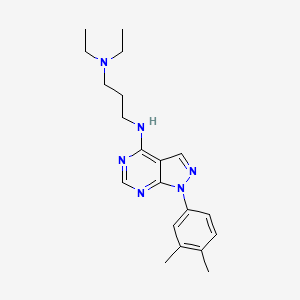 molecular formula C20H28N6 B11225397 N'-[1-(3,4-dimethylphenyl)-1H-pyrazolo[3,4-d]pyrimidin-4-yl]-N,N-diethylpropane-1,3-diamine 