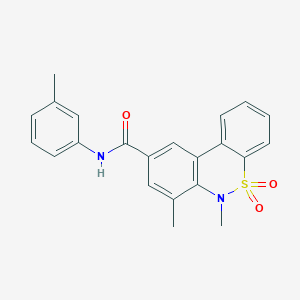molecular formula C22H20N2O3S B11225445 6,7-dimethyl-N-(3-methylphenyl)-6H-dibenzo[c,e][1,2]thiazine-9-carboxamide 5,5-dioxide 