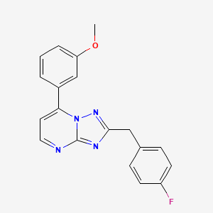 molecular formula C19H15FN4O B11225641 2-(4-Fluorobenzyl)-7-(3-methoxyphenyl)[1,2,4]triazolo[1,5-a]pyrimidine 