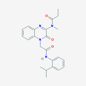 molecular formula C23H26N4O3 B11225648 N-Methyl-N-[3-oxo-4-({[2-(propan-2-YL)phenyl]carbamoyl}methyl)-3,4-dihydroquinoxalin-2-YL]propanamide 